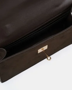 ACHILLES ESPRESSO SUEDE TOP HANDLE BAG