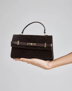 ACHILLES ESPRESSO SUEDE TOP HANDLE BAG