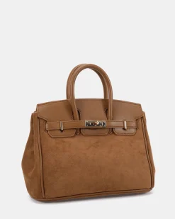 ADORA Caramel Suede TOP HANDLE BAG