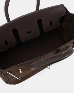 ADORA ESPRESSO SUEDE TOP HANDLE BAG