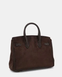 ADORA ESPRESSO SUEDE TOP HANDLE BAG