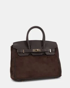 ADORA ESPRESSO SUEDE TOP HANDLE BAG