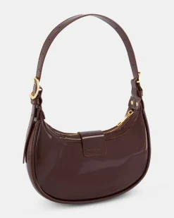 AERYS ESPRESSO PATENT SHOULDER BAG