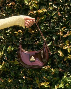 AERYS ESPRESSO PATENT SHOULDER BAG