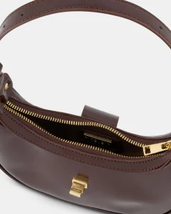 AERYS ESPRESSO PATENT SHOULDER BAG
