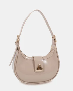 AERYS NEUTRAL PATENT TOP HANDLE BAG