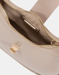 AERYS NEUTRAL PATENT TOP HANDLE BAG