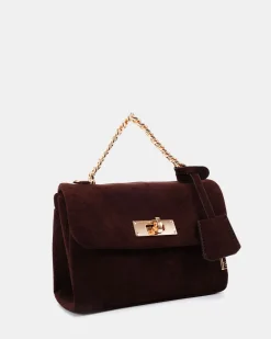 AFFINA ESPRESSO SUEDE TOP HANDLE BAG