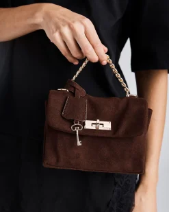 AFFINA ESPRESSO SUEDE TOP HANDLE BAG