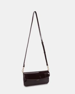 ALORA ESPRESSO PATENT SHOULDER BAG