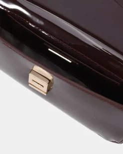 ALORA ESPRESSO PATENT SHOULDER BAG