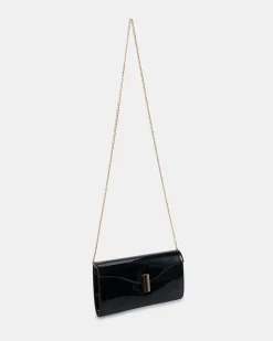 ALYSSE Black Patent Clutch