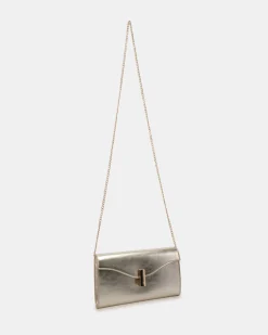 ALYSSE Gold Metallic Clutch
