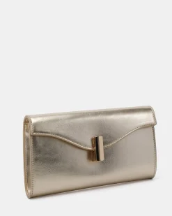 ALYSSE Gold Metallic Clutch