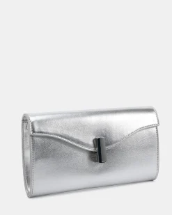 ALYSSE Silver Metallic Clutch