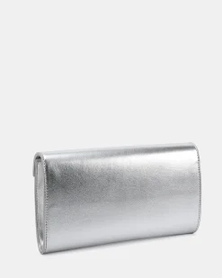 ALYSSE Silver Metallic Clutch
