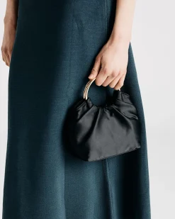 AMORI Black Satin SHOULDER BAG