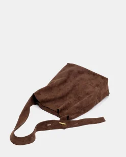 ARMAND ESPRESSO SUEDE SHOULDER BAG