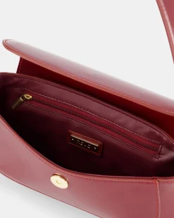 ARMAS DEEP RED PATENT SHOULDER BAG