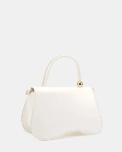 ARTSY WHITE TOP HANDLE BAG