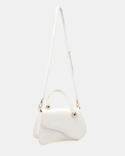 ARTSY WHITE TOP HANDLE BAG