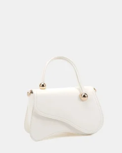 ARTSY WHITE TOP HANDLE BAG