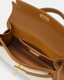 ARYTON LINEN TOP HANDLE BAG