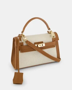 ARYTON LINEN TOP HANDLE BAG