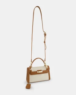ARYTON LINEN TOP HANDLE BAG