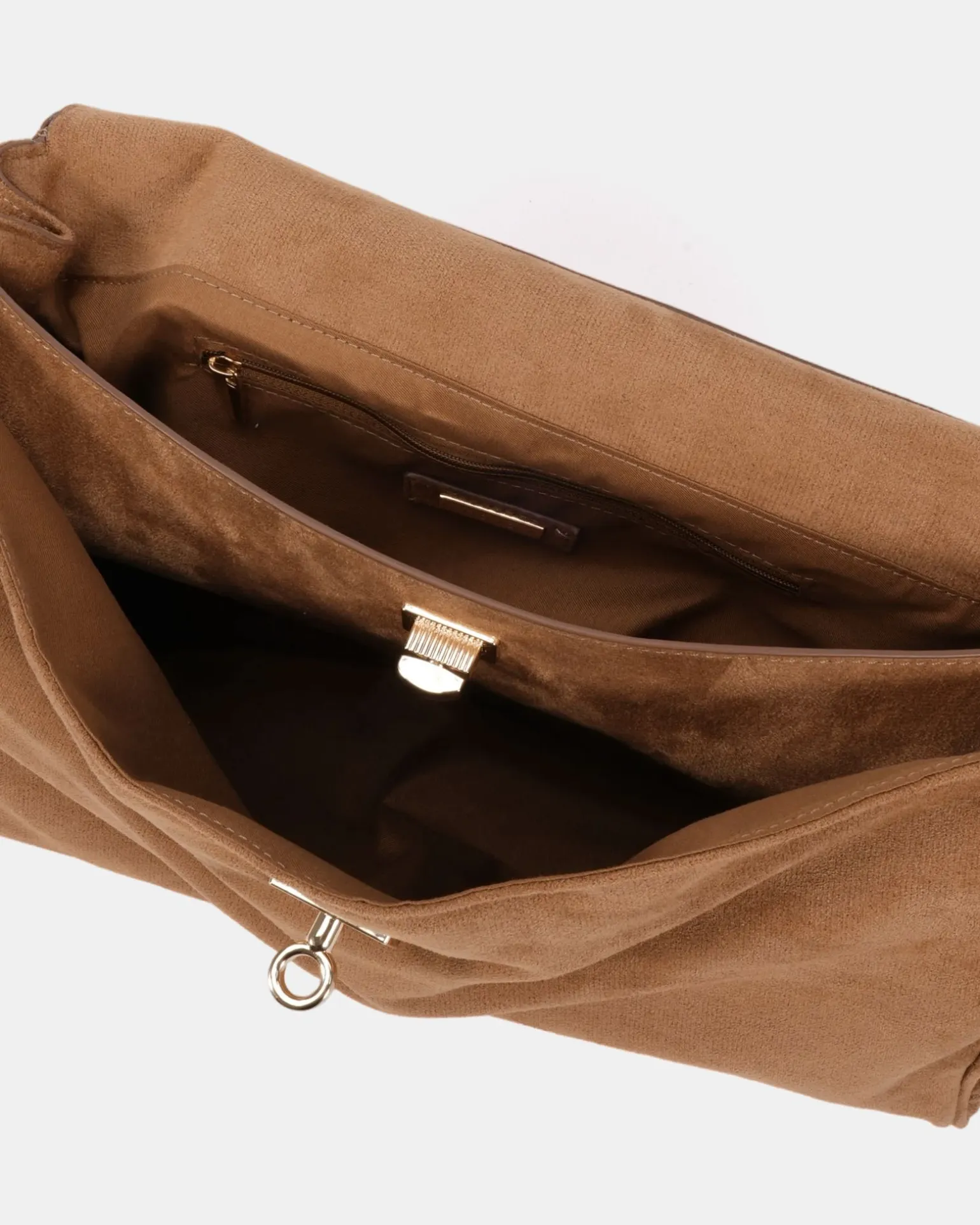 AUGUSTUS TAN SUEDE TOP HANDLE BAG