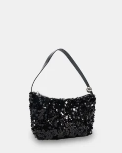 AURALIAS BLACK SEQUIN SHOULDER BAG
