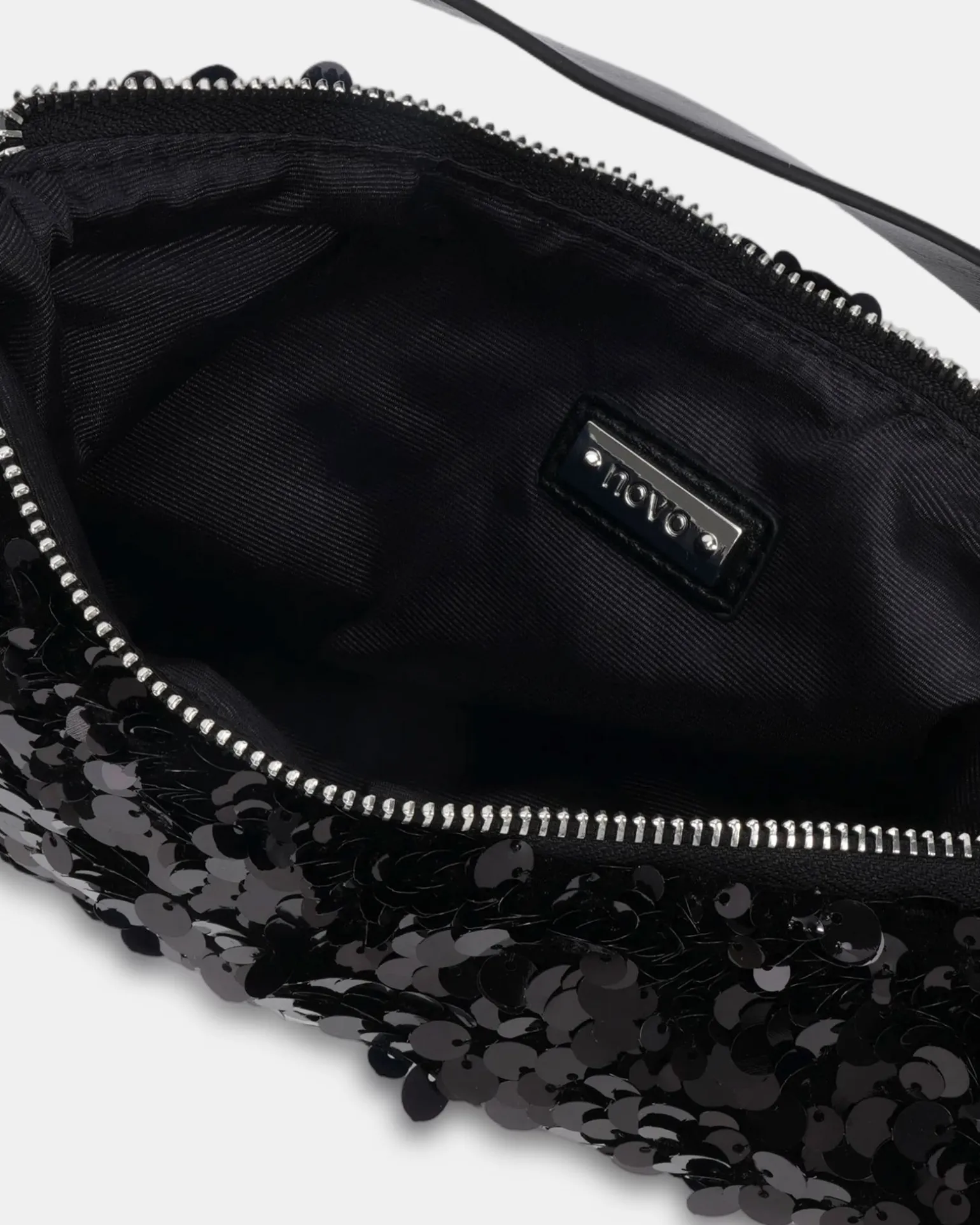 AURALIAS BLACK SEQUIN SHOULDER BAG