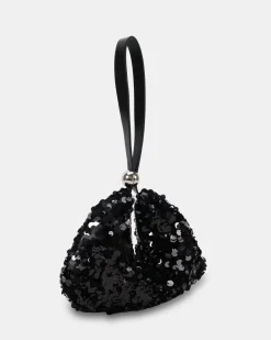 AURALIAS BLACK SEQUIN SHOULDER BAG