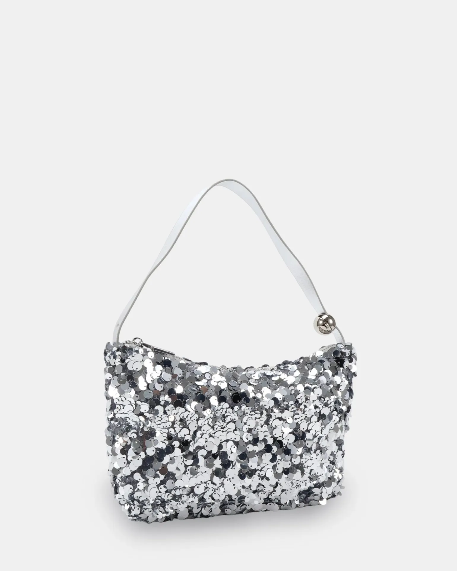 AURALIAS SILVER SEQUIN SHOULDER BAG