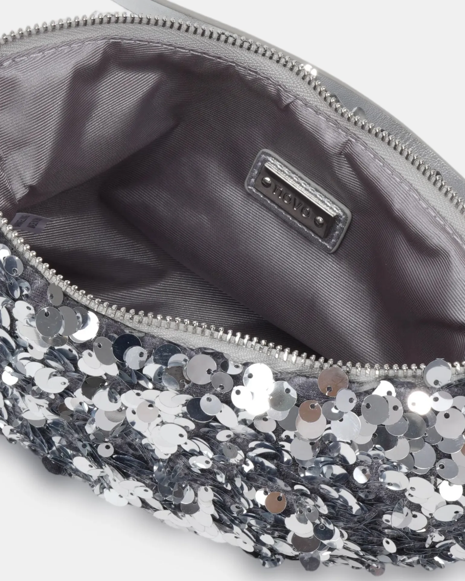 AURALIAS SILVER SEQUIN SHOULDER BAG