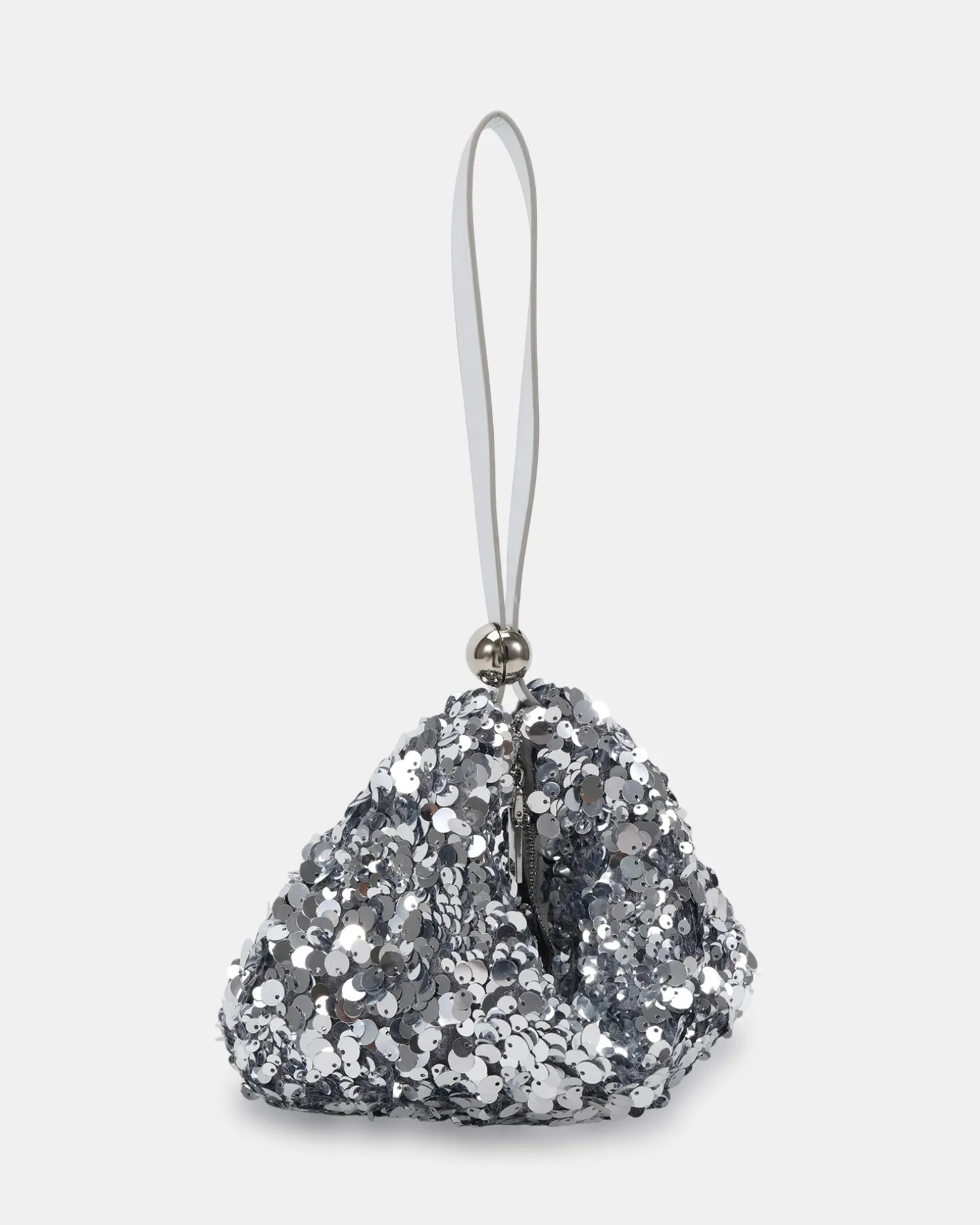 AURALIAS SILVER SEQUIN SHOULDER BAG