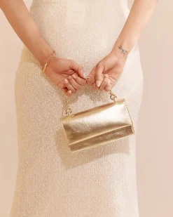 AVIANA GOLD TOP HANDLE BAG
