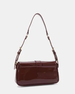 AYELET PLUM PATENT SHOULDER BAG