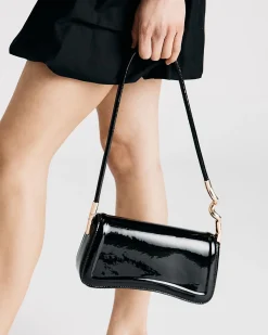AYRA Black Patent SHOULDER BAG