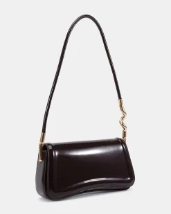 AYRA ESPRESSO PATENT SHOULDER BAG