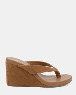 BACI Caramel Suede Wedge Sandals