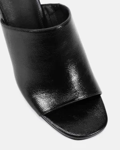 BALISTIC BLACK CRINKLE PATENT Wedge Heels