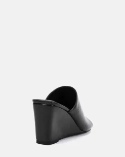 BALISTIC BLACK CRINKLE PATENT Wedge Heels