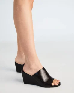 BALISTIC ESPRESSO CRINKLE PATENT Wedge Heels