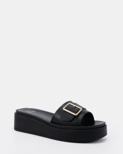 BEATIFIC BLACK Wedge Sandals