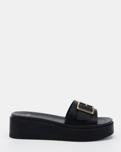 BEATIFIC BLACK Wedge Sandals
