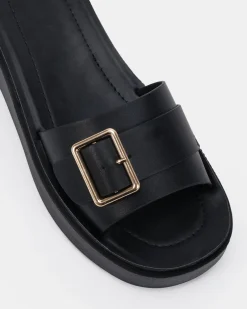 BEATIFIC BLACK Wedge Sandals