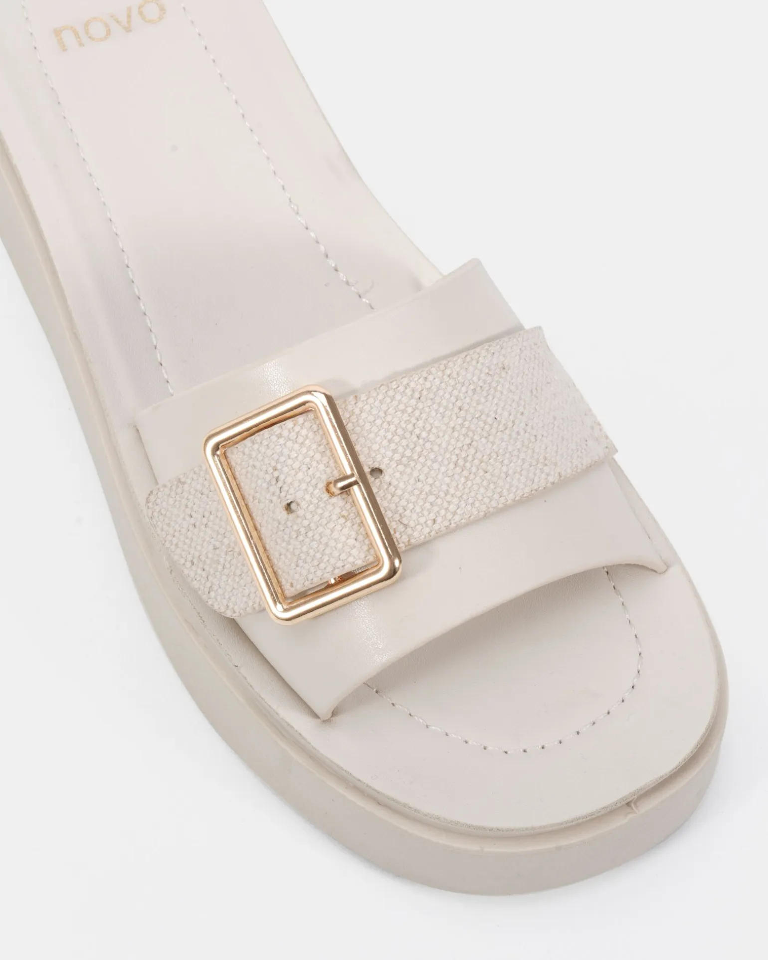 BEATIFIC CREAM LINEN Wedge Heels
