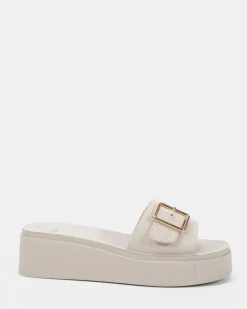 BEATIFIC CREAM LINEN Wedge Heels