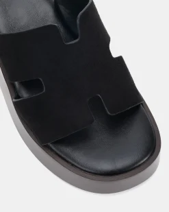 BERM Black Suede Wedge Heels